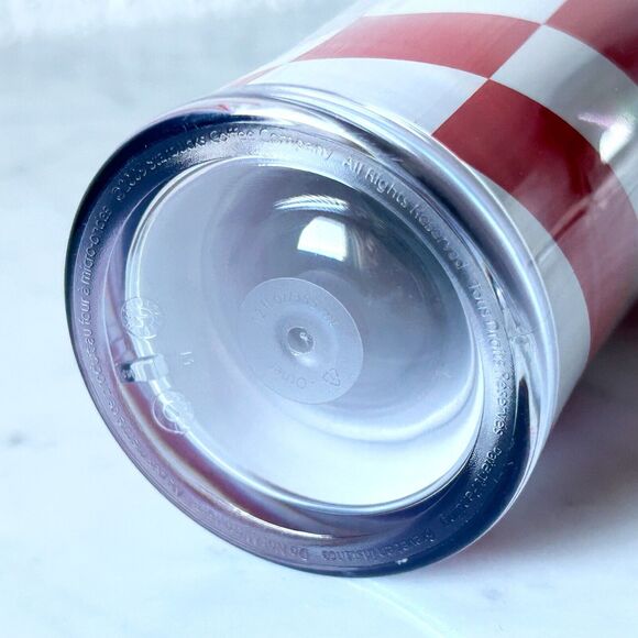 Starbucks 2009 Travel Mug 12oz Peppermint Candy Cane Red White Swirl - Picture 7 of 7